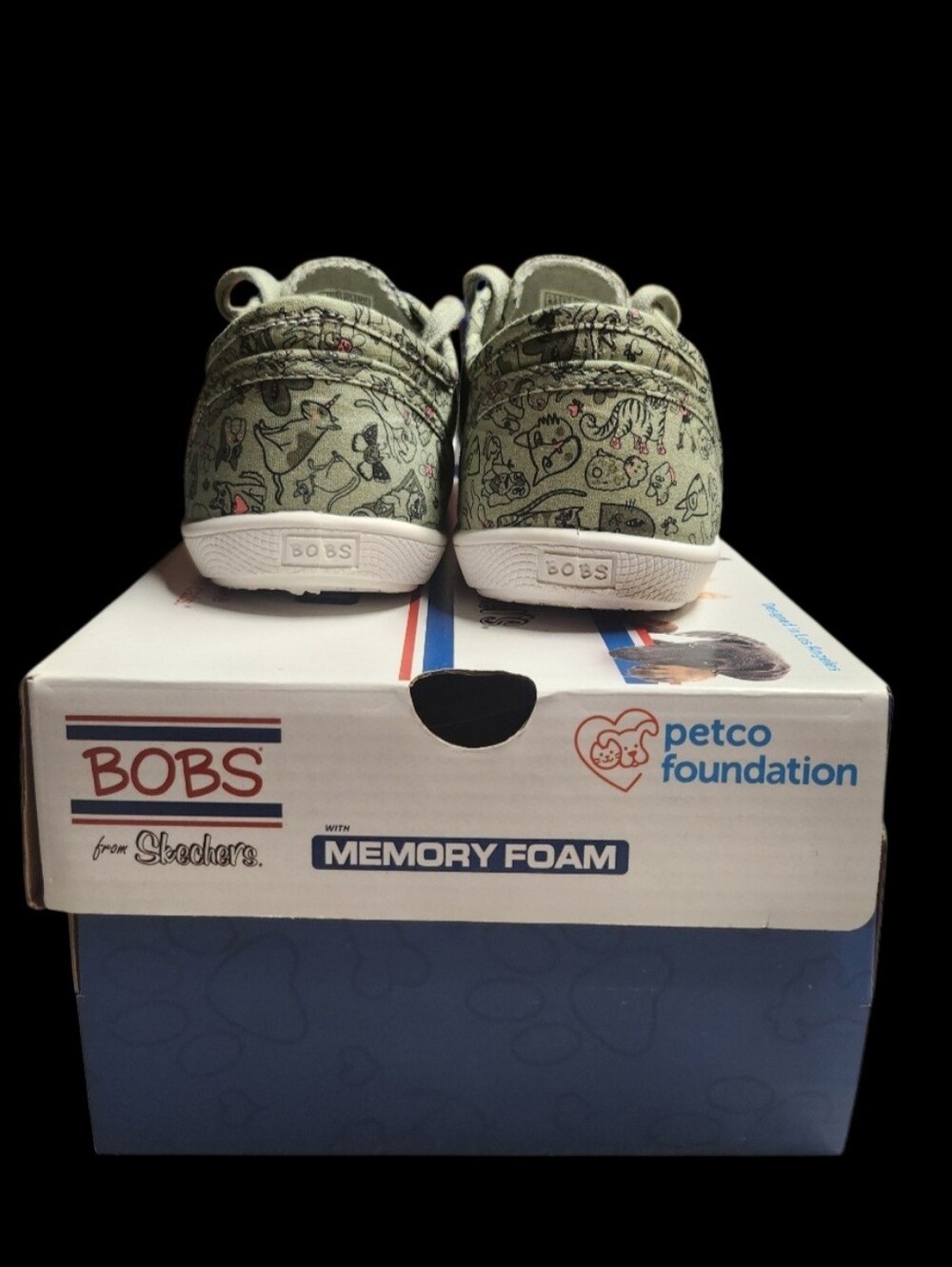 Skechers BOBS B Cute Paw House Women's Sneakers Olive Multi NIB - Picture 6 of 11